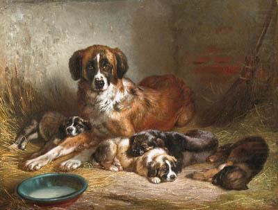 Benno Adam Bernese Mountain Dog and Her Pups china oil painting image